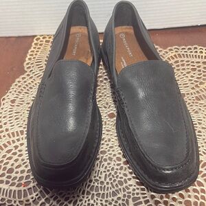 Rockport Men's Dark Gray Leather Slip-Ons